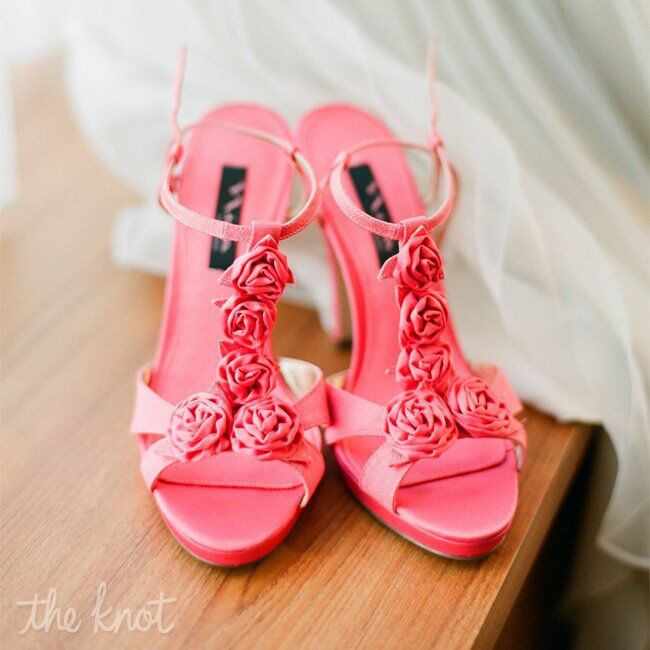 coral bridesmaid shoes