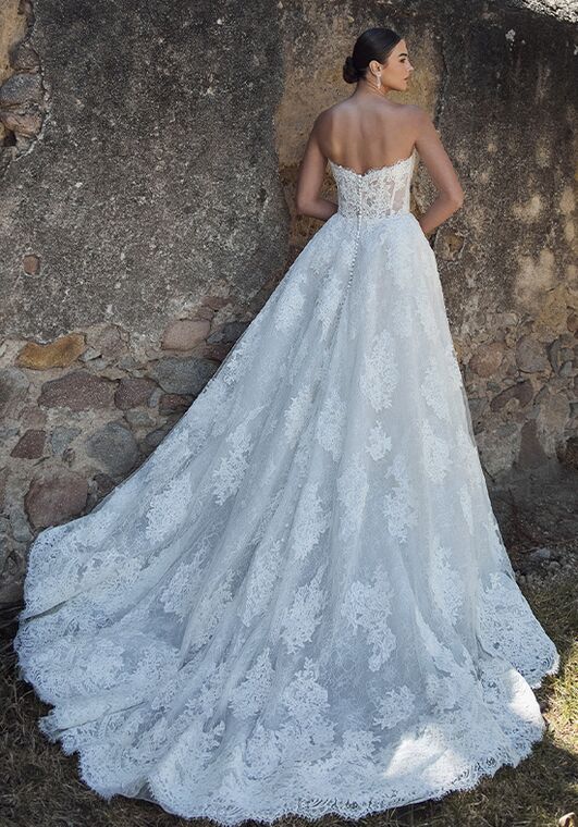 sachin and babi light blue dress Vintage Inspired Open Back Wedding Dress With Sheer Lace Sleeve main image 1