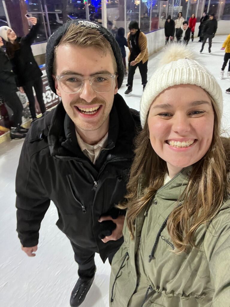 Skating at Rosemont after being apart for Christmas break! Also, the first night Mike held Emma's hand! 