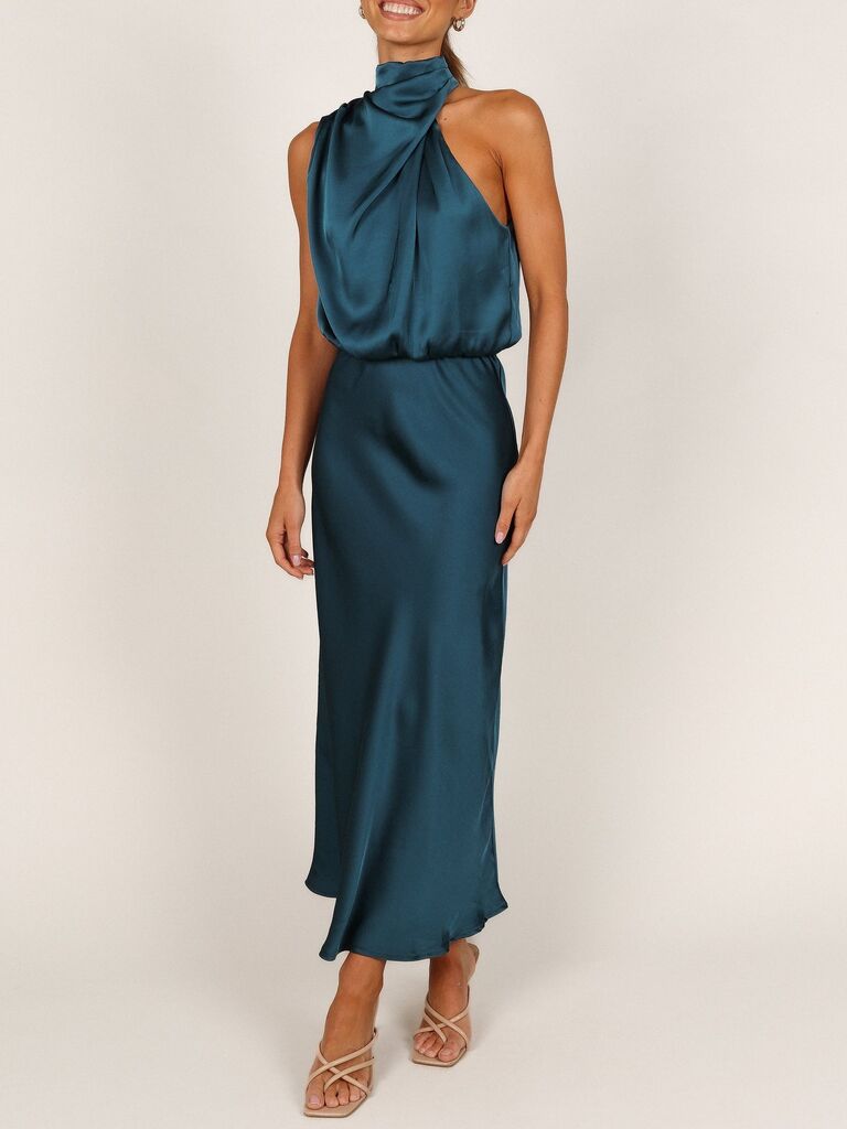 Petal & Pup halter neck mother-of-the-bride midi dress