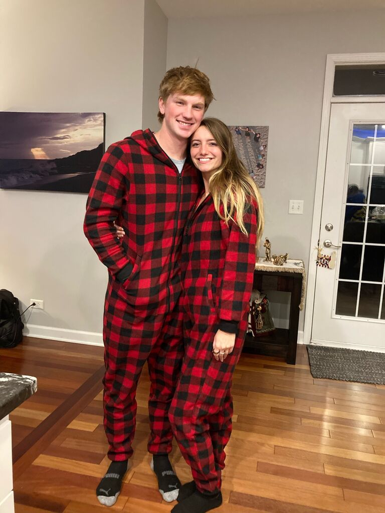 Our first Christmas eve together with Josh's family in matching Pjs. 
