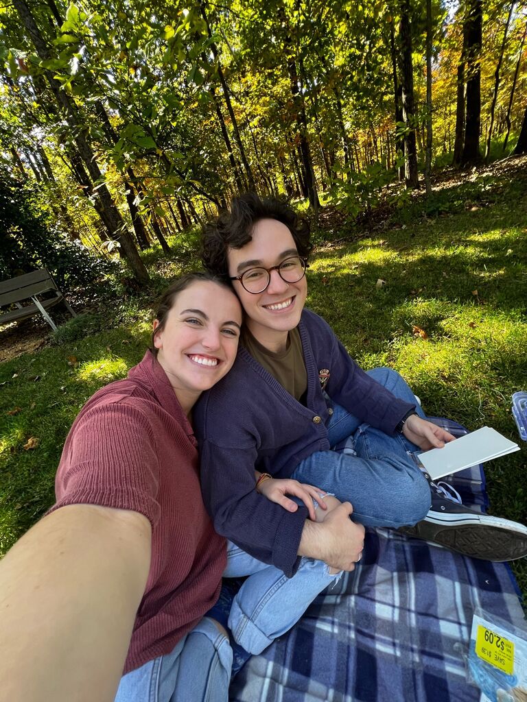 SENIOR YEAR: Karis and Chris spent their time frequenting Pour Jons, going on walks, volunteering at the food pantry at their church, and studying together. It was over this semester that they got to experience life together while dating for the first time.