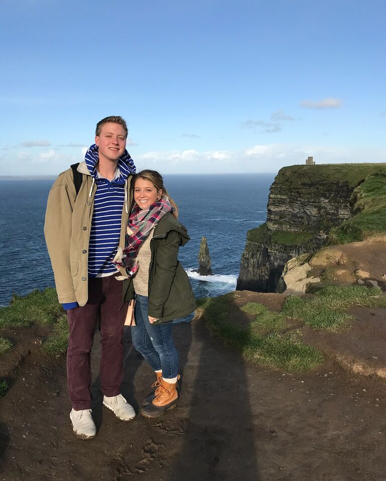 Thomas and Alex rekindled their relationship in the summer of 2017, while Alex was studying abroad in Florence, Italy.  Once Alex was back in the US, the couple went on their (second) first date and decided to make it official shortly after- just in time for Thomas to leave for study abroad in Dublin, Ireland for four months! Alex went out to visit over Thanksgiving of 2017. 