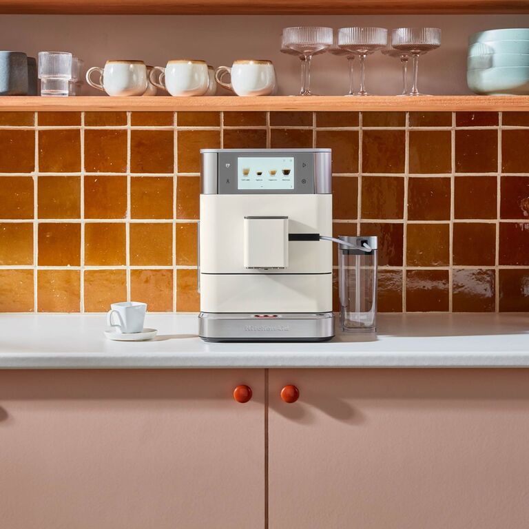 KitchenAid fully automatic espresso machine in white