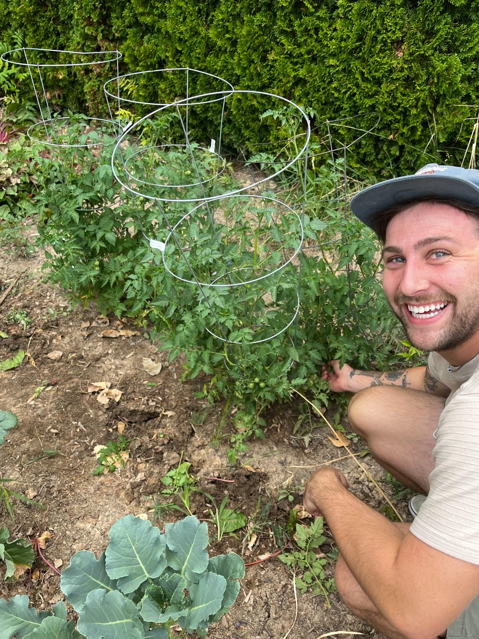 Grew our first garden! We grew cherry tomatoes, peas, marigolds, broccoli, and spring mix.