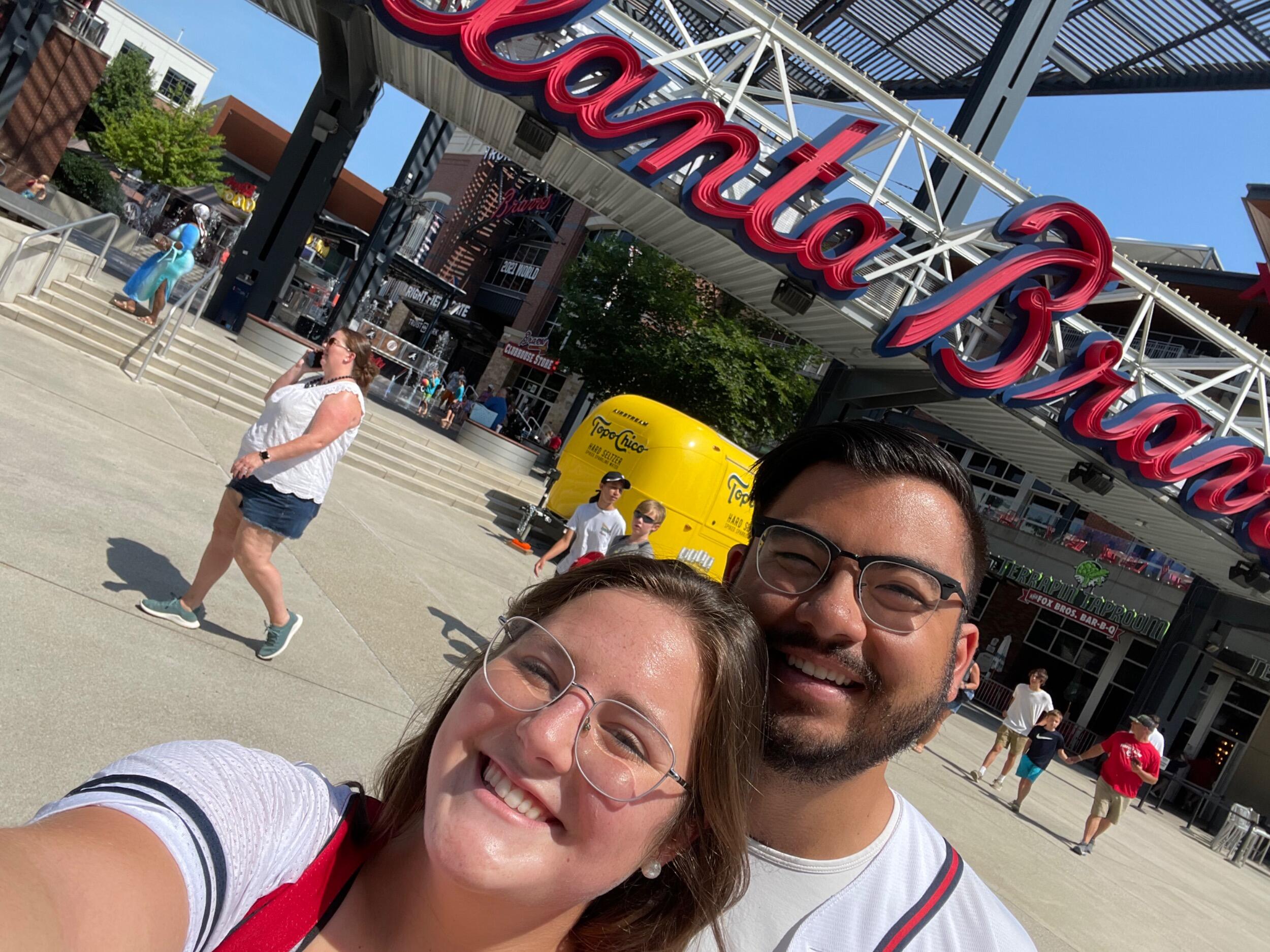 Cali and Sam attended a Braves game in Atlanta, where Sam tried (unsuccessfully) to convert Cali to a Braves fan.