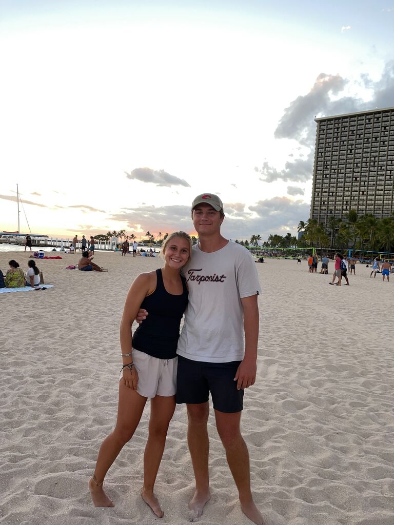 Aloha! Matt visiting Morghan when she went home to Hawaii for the summer!