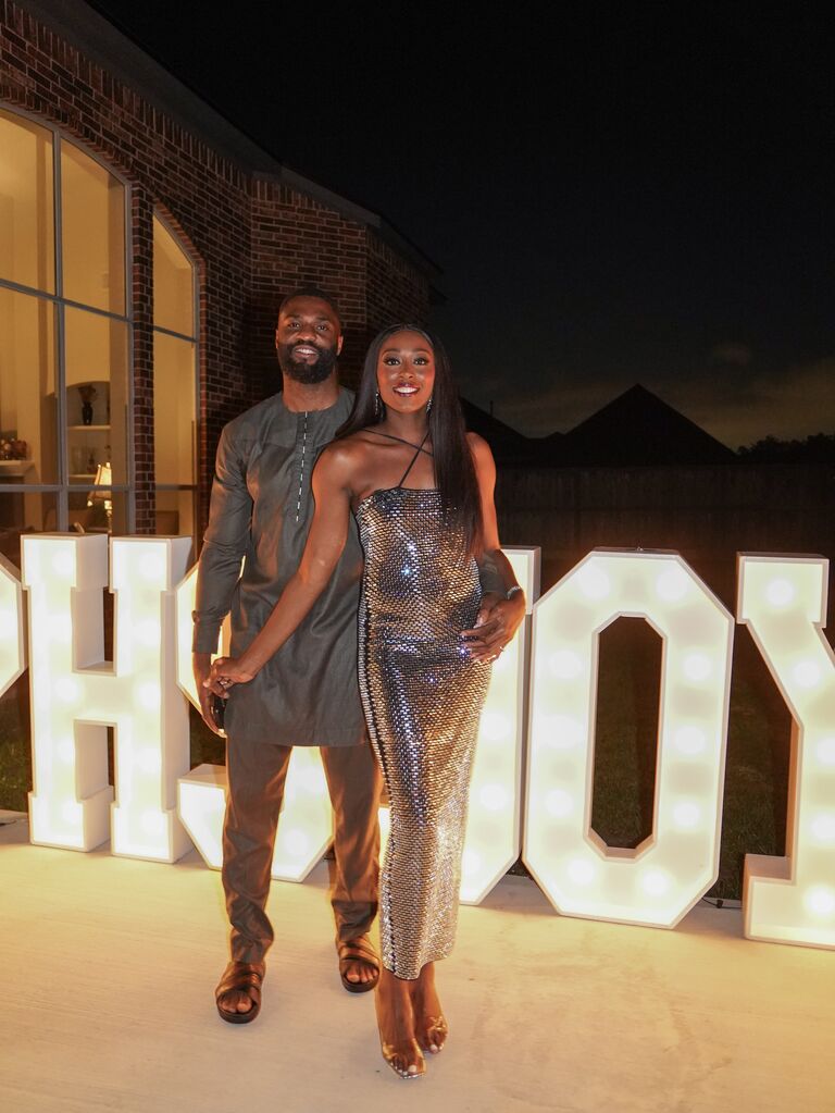 Chiney and husband Raphael's wedding tip-off party