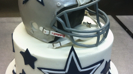 Wedding Cake Topper Dallas Cowboys Football Themed Pretty Short-Haired –