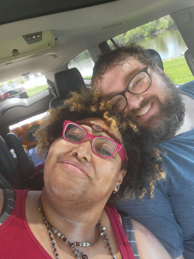 In the car...as always