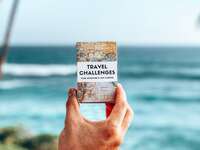 'Travel Challenges' book with map design cover
