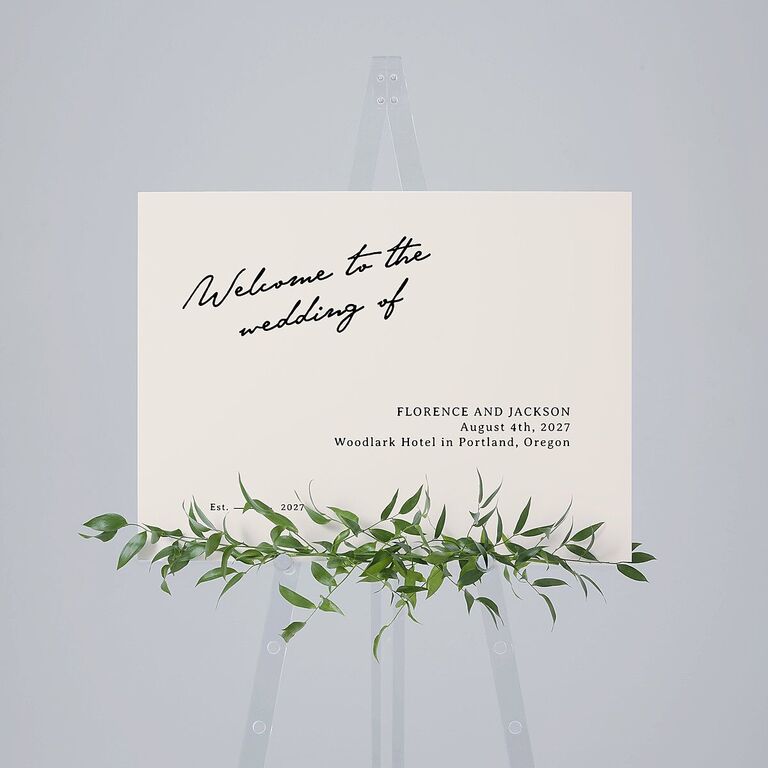 Vintage welcome wedding sign 