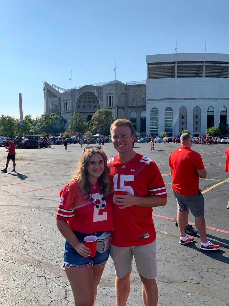 The day Alex asked Danielle to be his girlfriend was not pictured so please enjoy their first OSU game as a couple.