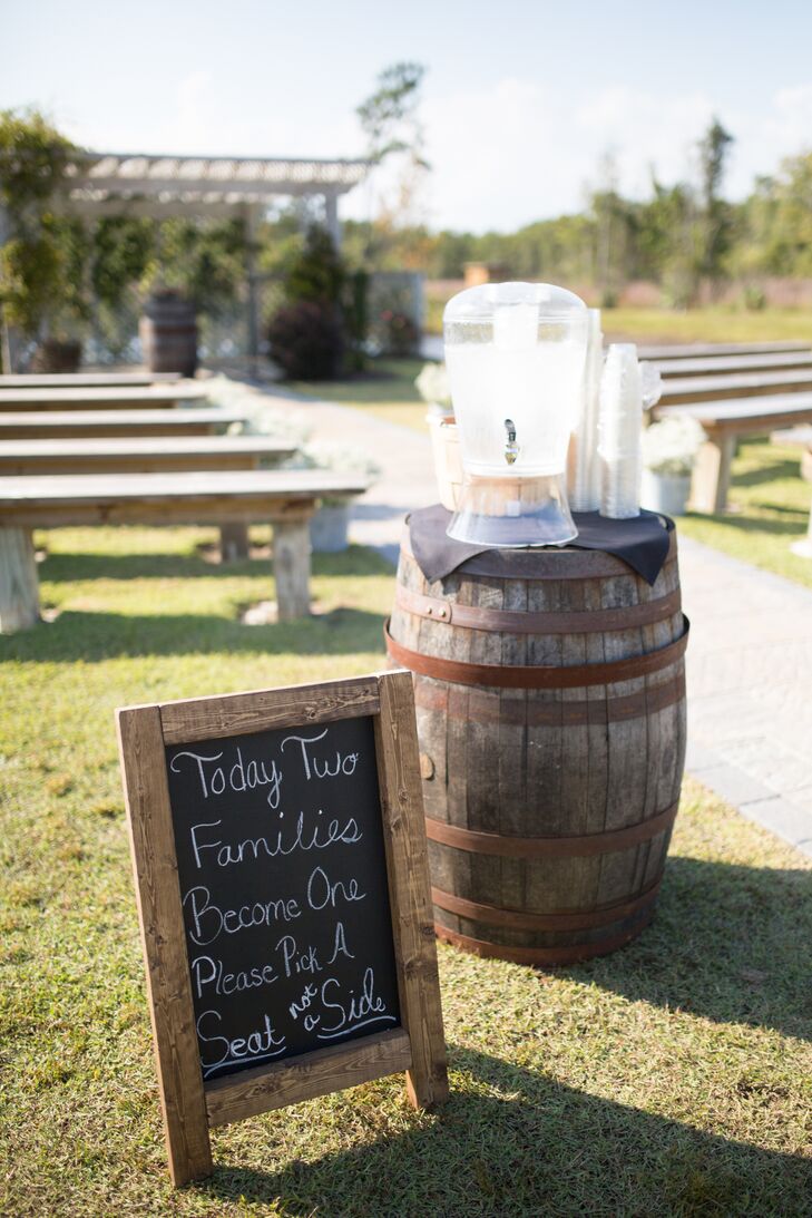 Wine Barrel Outdoor Wedding Ceremony Decor