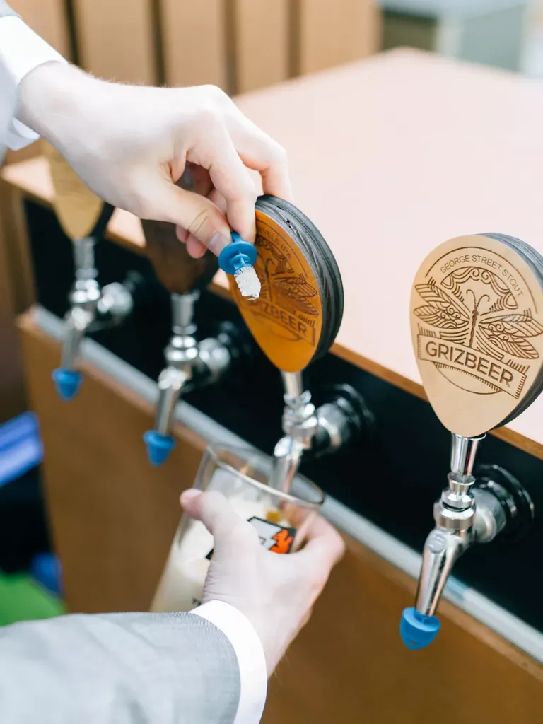 Beer on tap for wedding drink idea