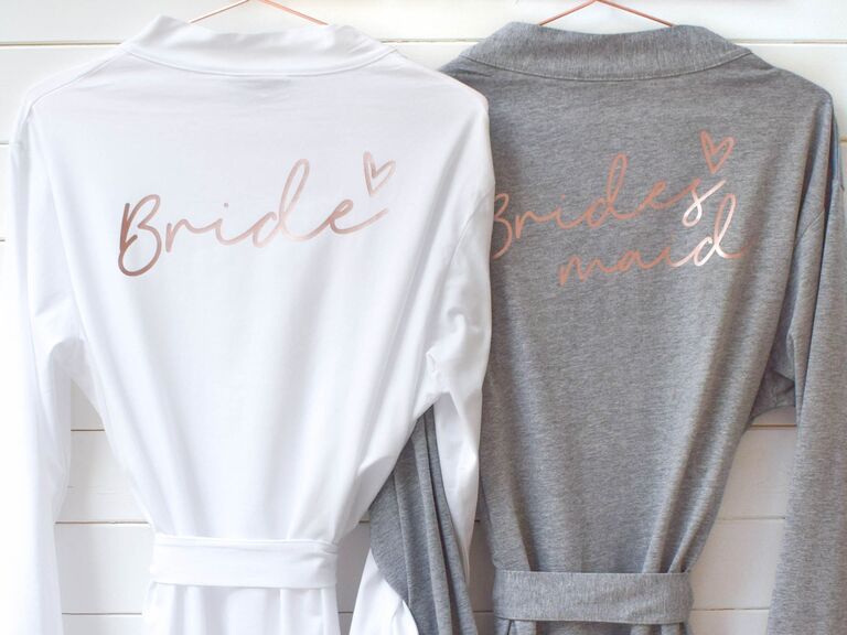 bride maid of honor and bridesmaid robes