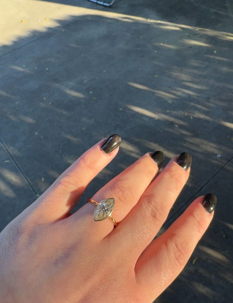 ENGAGED (we got the ring on Oct 11, so we kept it under wraps for a bit)