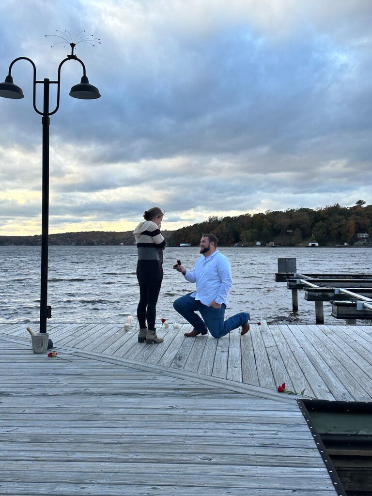 A romantic proposal on the dock at the Windlass!