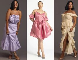 Three plus-size spring wedding guest dresses