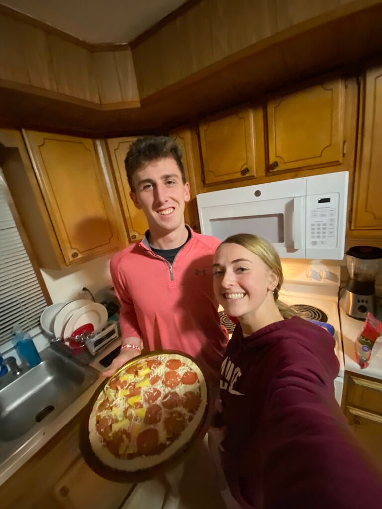 Celebrated 6 months of dating and Valentines Day with a hike, pickleball, and homemade pizza!