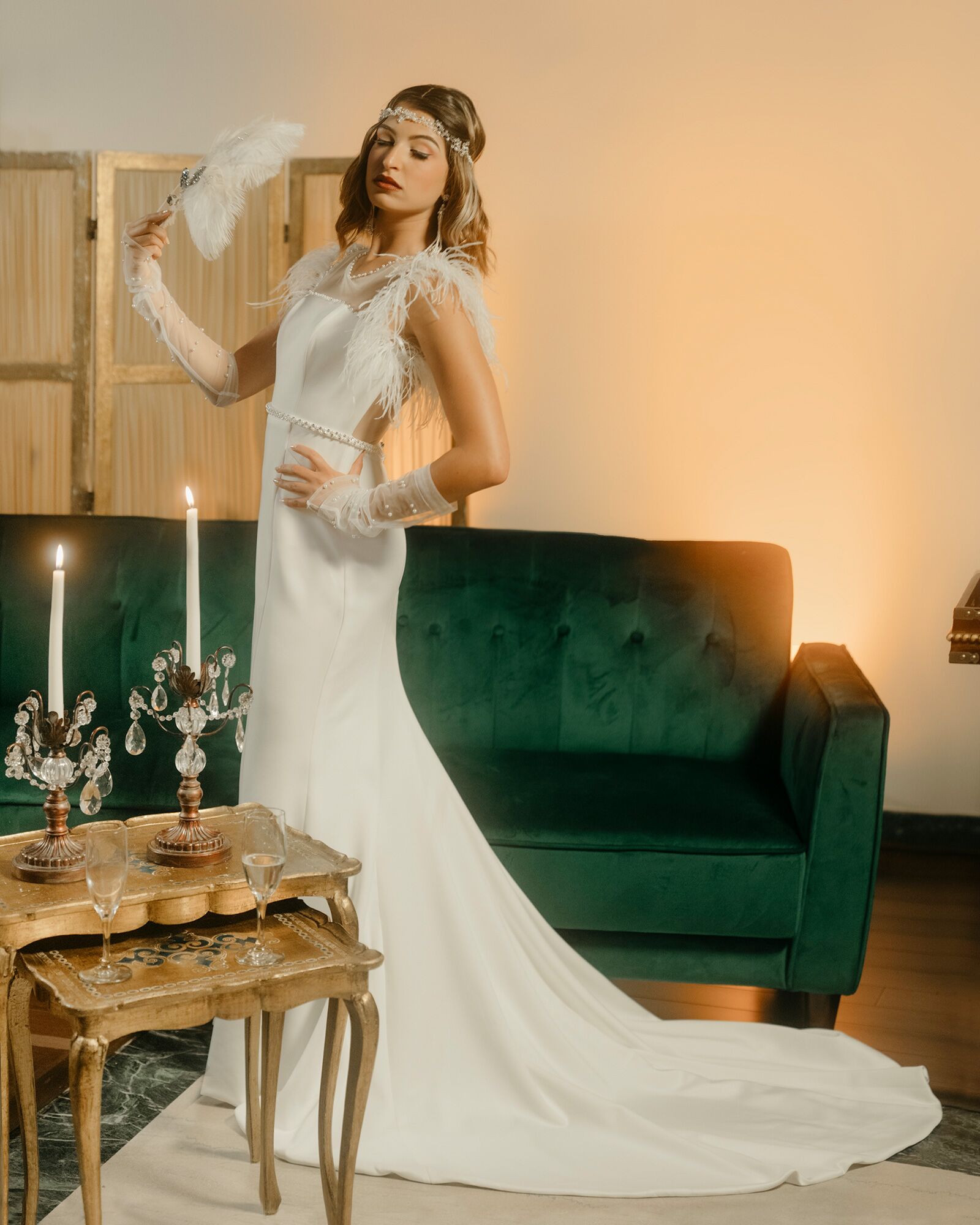 lotus threads beaded dress Beaded Corset Gown with Ruffled Skirt and Cathedral Train  Lotus Threads  Bridal