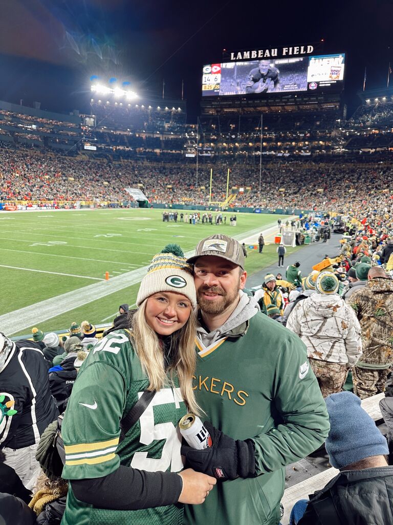Packer game in the frozen tundra! It was definitely frozen this game, but we beat the Chiefs!
