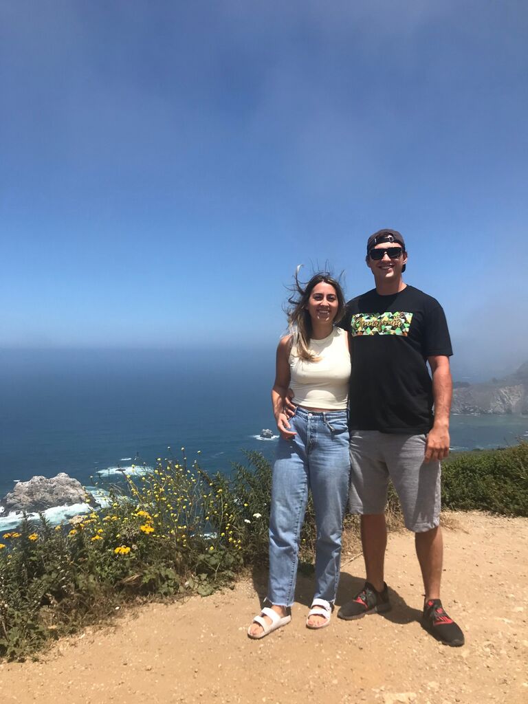 We spent three weeks in California with our friends during COVID-19. This picture was taken on the Pacific Coast Highway near Monterey. Danielle bought John the best burrito of his life on his birthday.