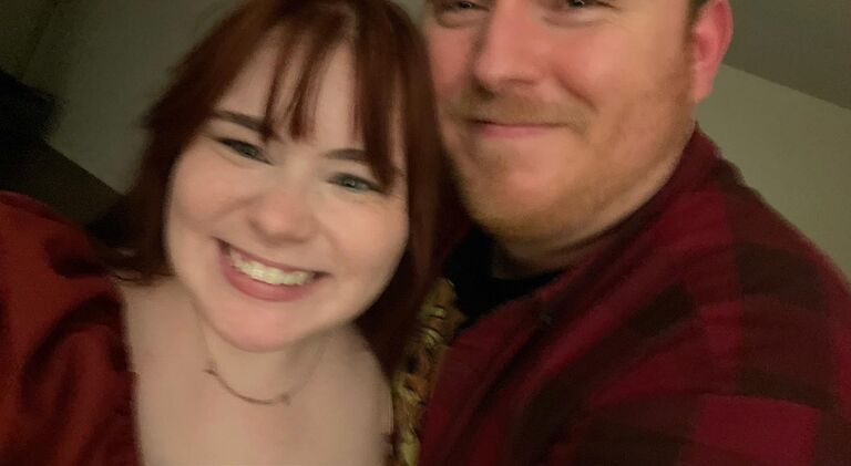 Samantha's and Chris's first picture together on their first time meeting in person