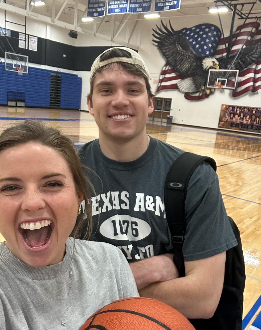 our second date! in the very special georgetown hs gym!! i had actually told my friends that i wouldn't go on another first date...and i didn't! (-kenzie)
