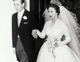 Antony Armstrong-Jones and Princess Margaret on their wedding day.