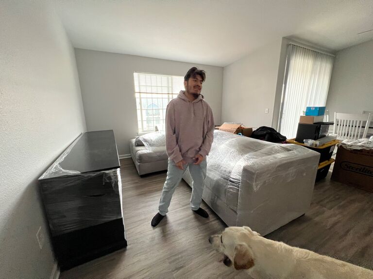 Moved in together in our first apartment ❤️