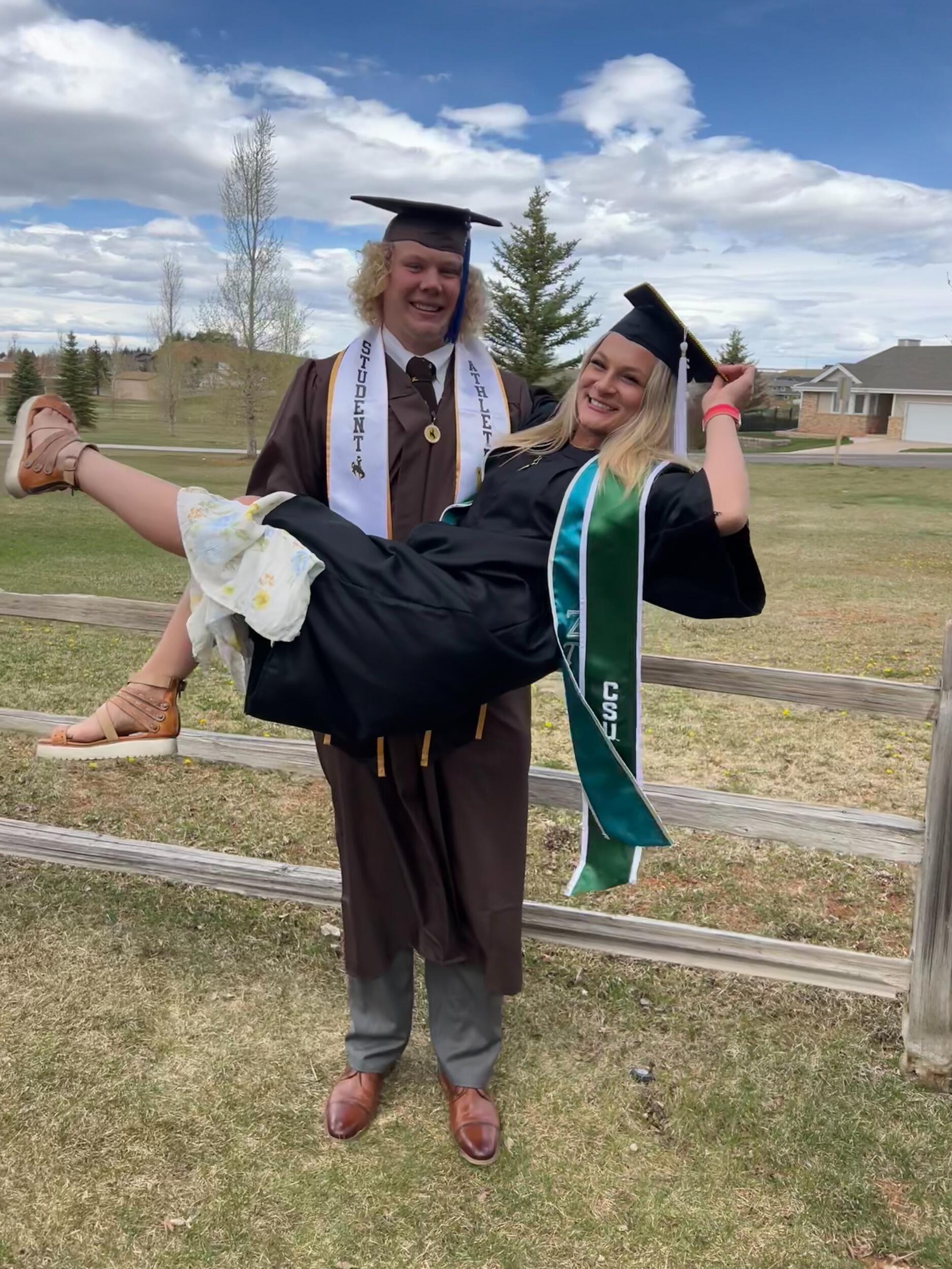 Caitlin and Frank both graduated on the same weekend! They hosted a joint graduation party up in Laramie, WY!