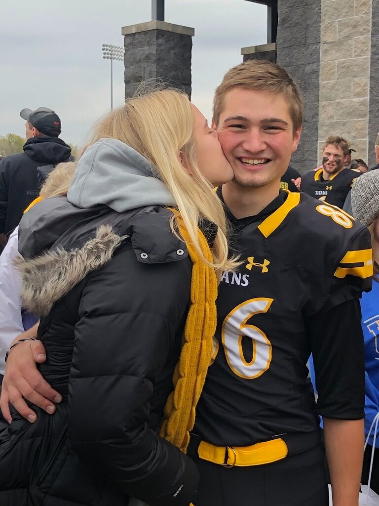 Grace came to watch Alex's last game of the regular season at Oshkosh. 