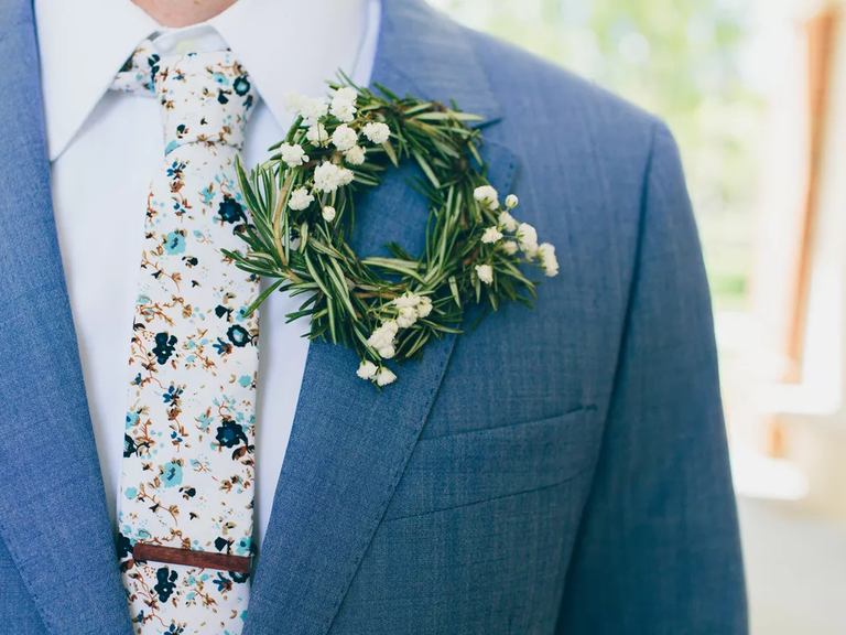 Rosemary wreath boutonniere