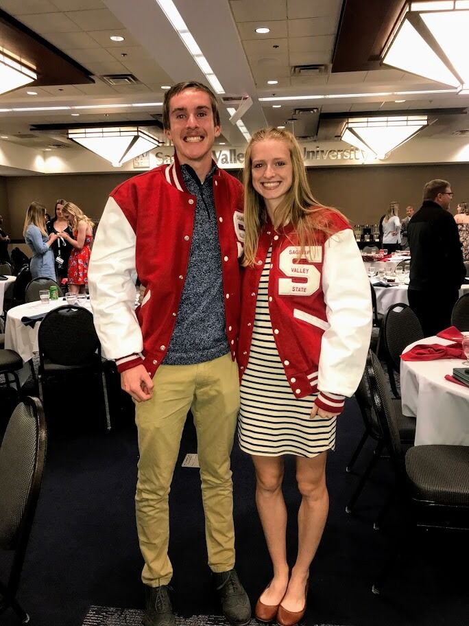 The day Jenna and Austen both received their varsity jackets. They love spending their free time with their teammates. 