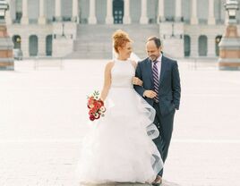 Couple walking in front of United States Capitol