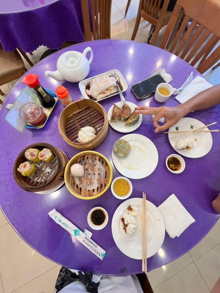 Simon took Poli on one of their first dates. This was Poli's first introduction to Dim Sum. Poli fell in love with the "chive pancake" as she likes to call it. It is now something she craves regularly and often begs Simon to take her to Dim Sum. While Poli is very happy when they go get her "chive pancake", Simon's wallet is often crying.
