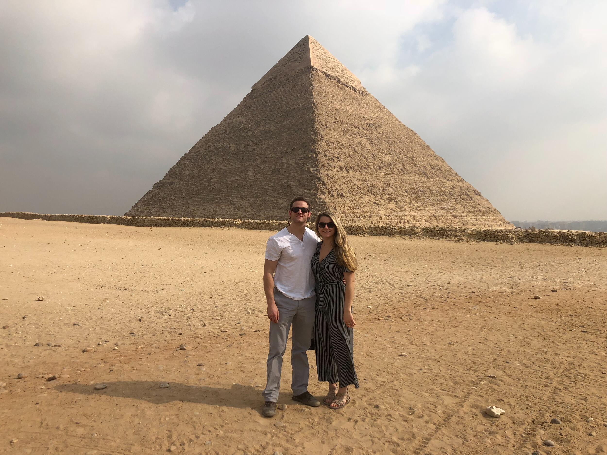 For their first Christmas dating, Maddy and Alec initiated their tradition of giving the gift of travel to each other. They took their first big vacation together to Egypt!