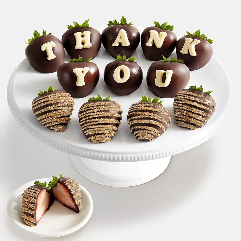 Chocolate-covered strawberries thank-you gift