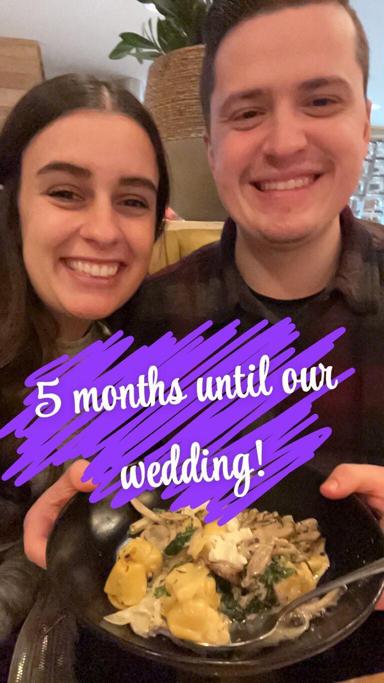 Celebrating 5 months until our wedding at Gia Mia with some half priced pizzas and mushroom sacchetti!