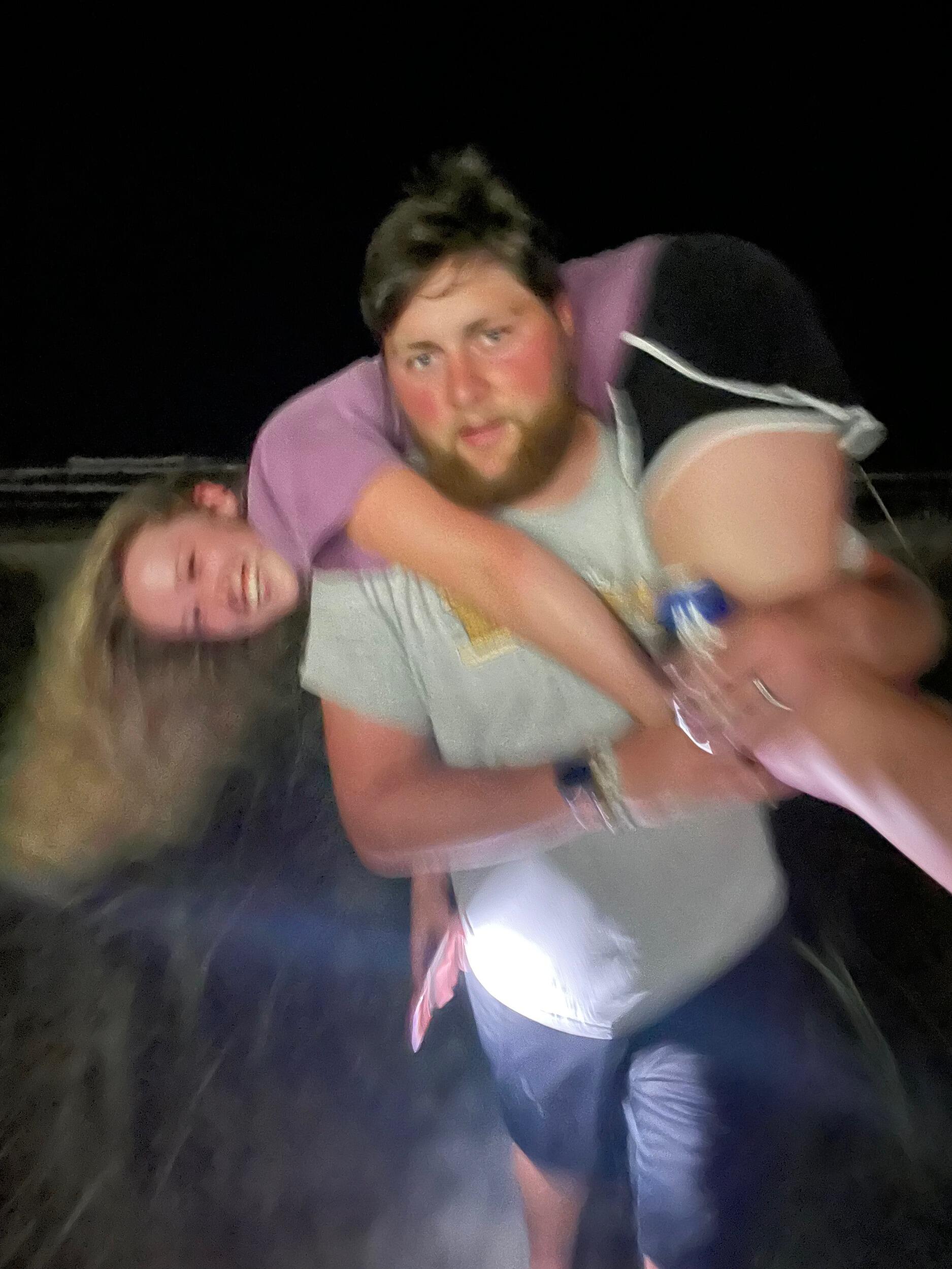 One of my favorite pictures of us. I sprained my ankle so T decided to pick me up 😂