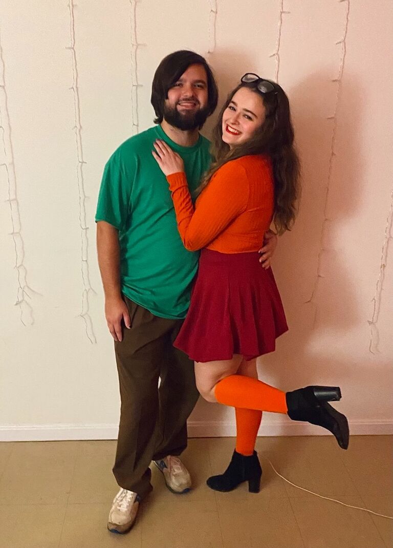 Andrew and Sarah's second Halloween together dressed as Velma and Shaggy.