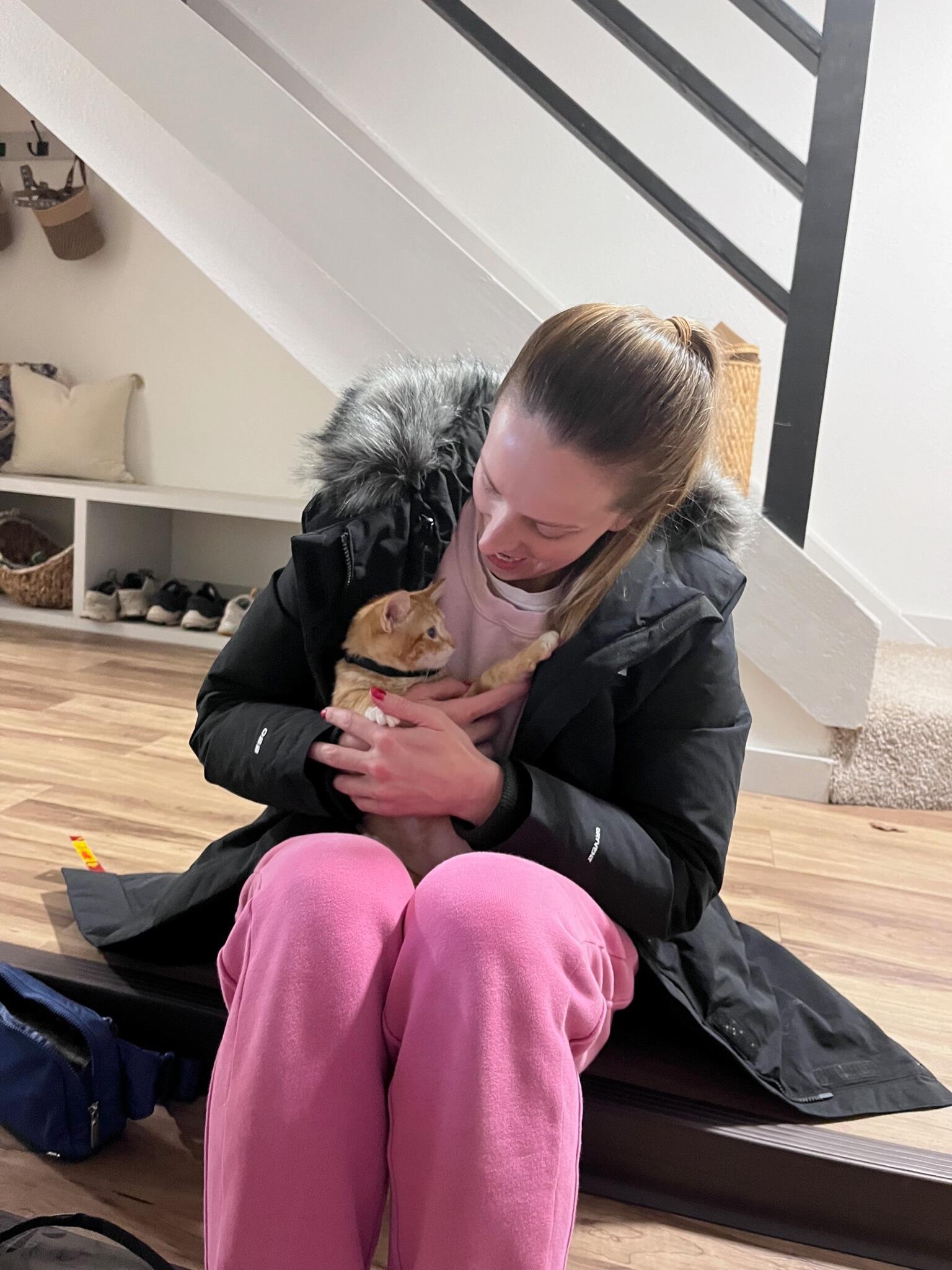 Kirsten brings her kitten home for good, naming him Neal (after the White Collar character, due to similar personalities). Neal's adoption is included on this timeline since he is a main character in Tyler and Kirsten's love story, and they now refer to him as their feline child.
