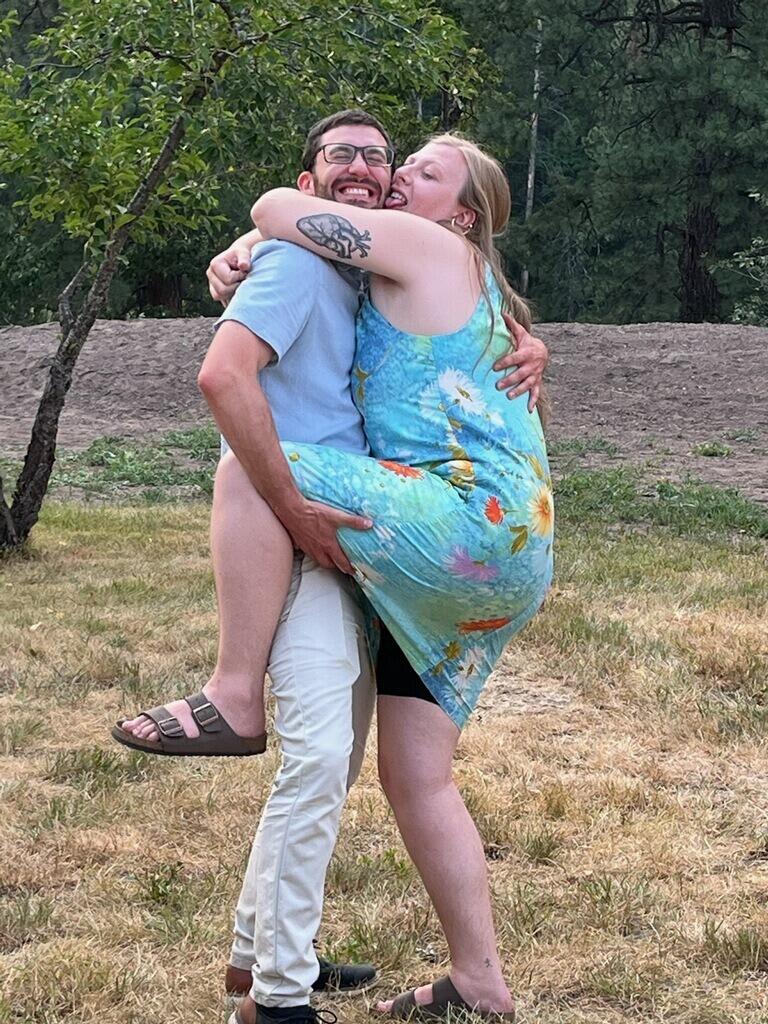 Us at Haley's' cousin wedding. Can't wait to have you at ours!