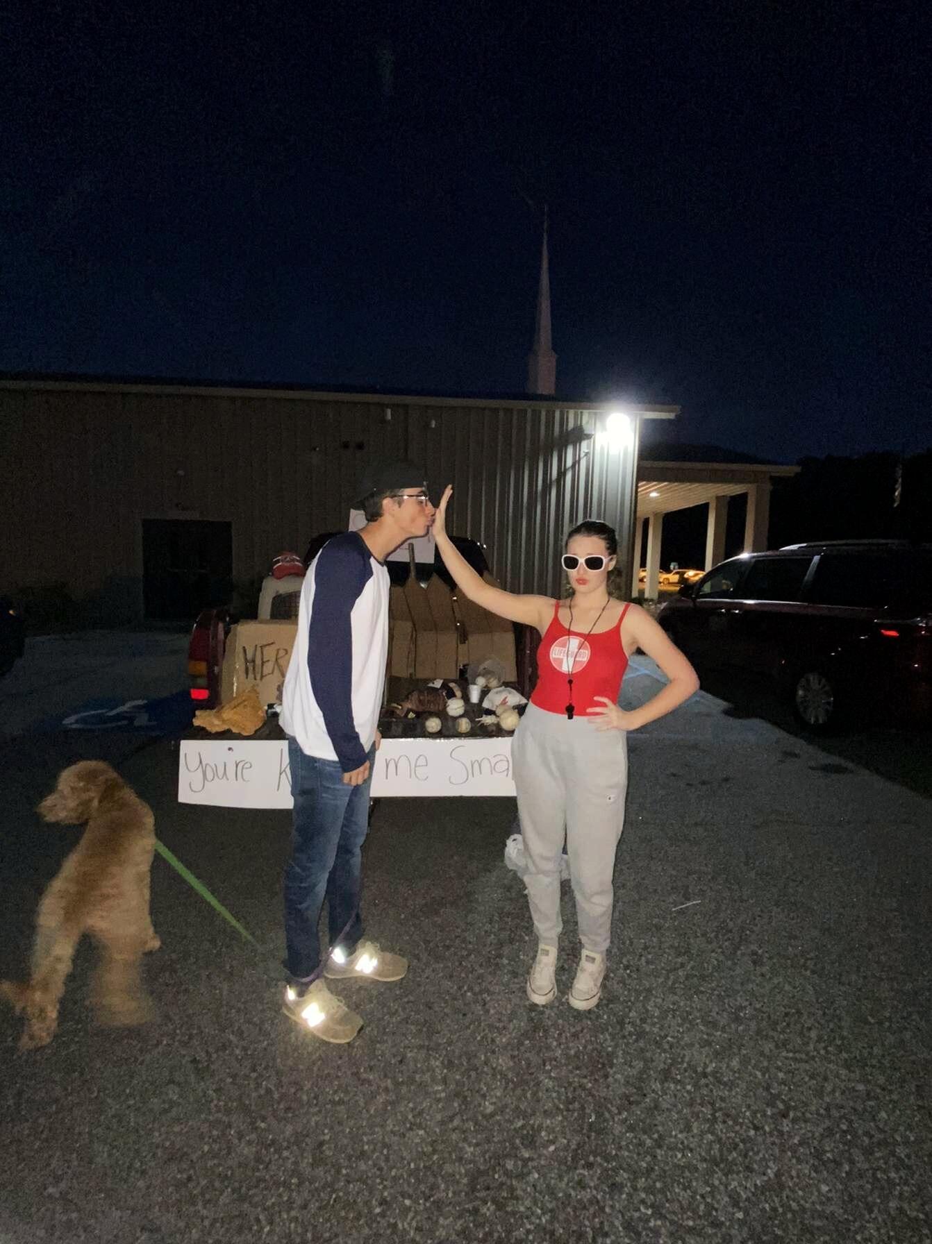 Spent our first Halloween together dressed as "Smalls" and "Wendy" from 'The Sandlot.' 