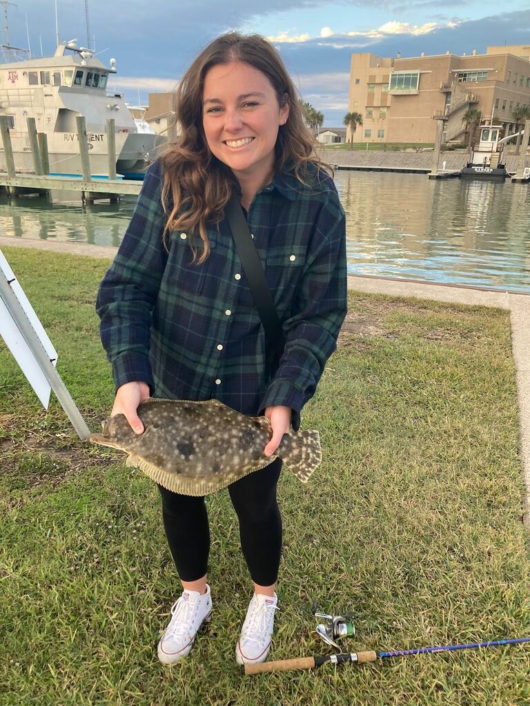 Catching some flounder at Texas A&M Galveston campus, first alma mater visit 