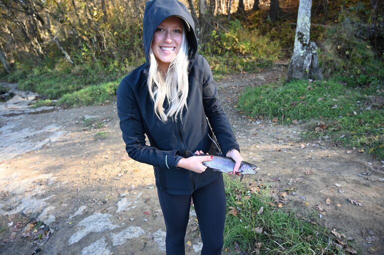 Jake's favorite picture of Gab catching her first rainbow trout