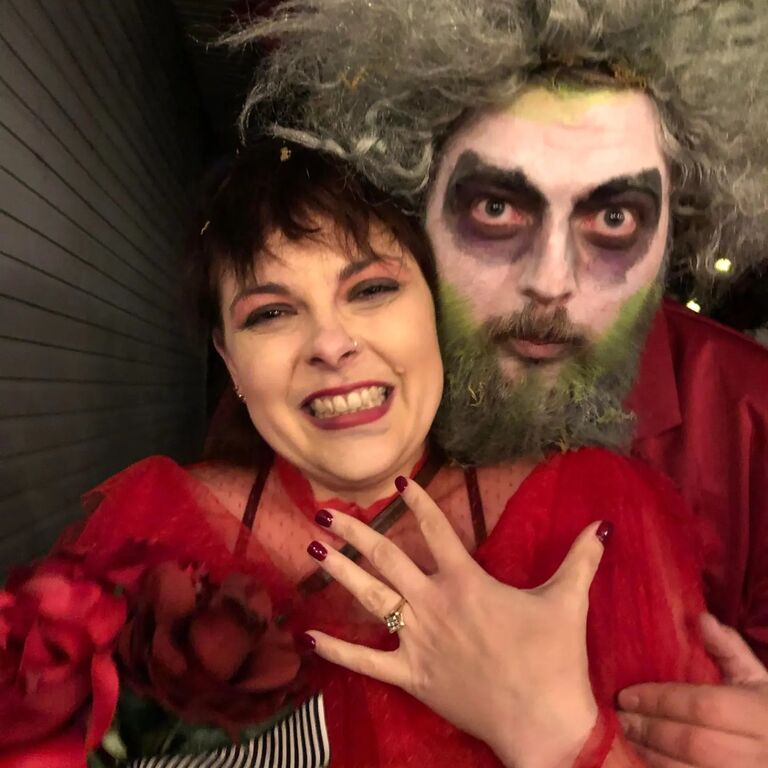 We got ENGAGED! Matt carefully planned a wonderful engagement with close friends and family for our 1st Annual Halloween Party.