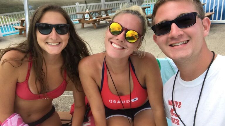 Sean and Michaela met while lifeguarding at the local pool, Sylvan. Michaela took her lifeguard class with his brother Erik. It was taught by his grandmother, Jean. 