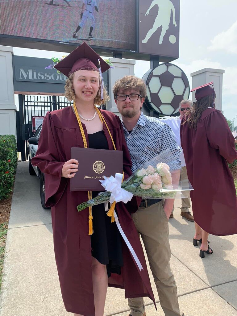 Emily graduates from MSU with a Bachelor's degree